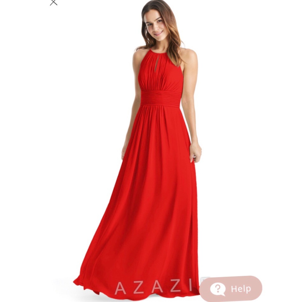 Azazie Bonnie red bridesmaids dress